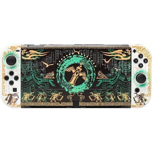 Switch Zelda Case, Zelda Tears Of The Kingdom Switch Protective Case, Portable Hard Shell Switch Accessory Case For Joy Con And Console, Dockable Grip Cover Black Case For Nintendo Switch Oled