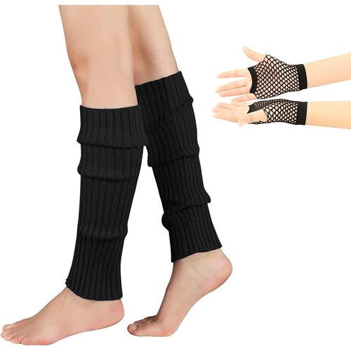 Jambière, Chaussettes Chauffe-jambes, Jambières à Tricoter d'hiver, Chaussettes de Jambe en Laine D'automne, Gants Poignet Résille, Adaptés à l'automne et à l'hiver