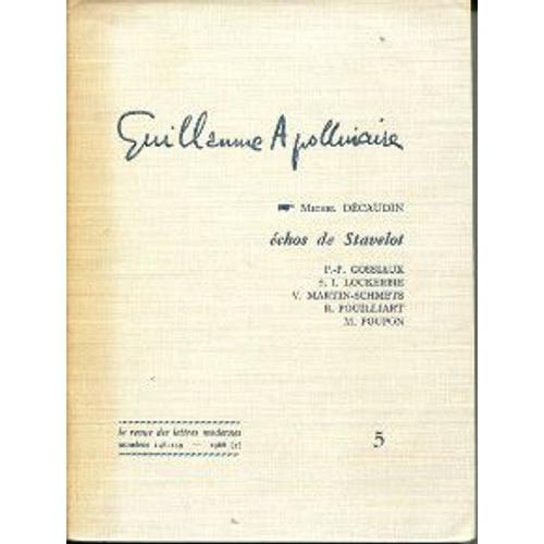 Guillaume Apollinaire 5 - Echos De Stavelot