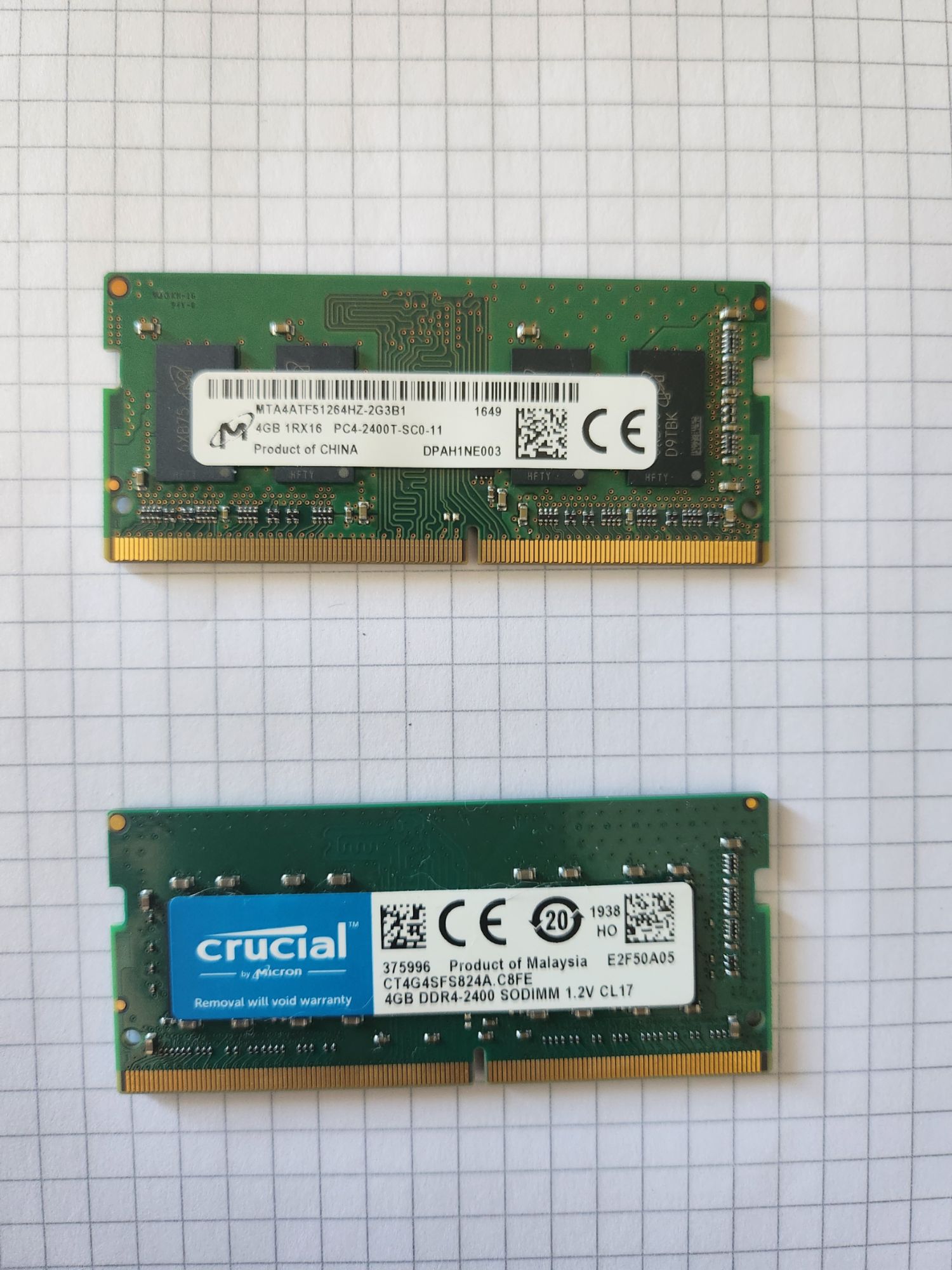 RAM DDR4-2400 (1200MHz) Sodimm 2x 4 Go
