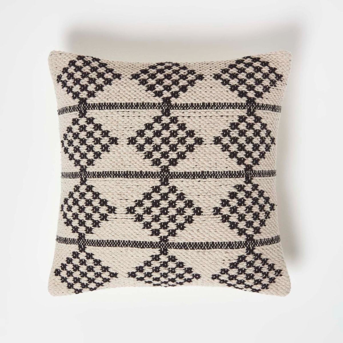 Coussin Noir Et Beige En Coton Adana, 45 X 45 Cm