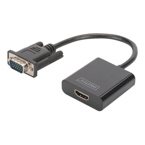 DIGITUS DA-70473 - Adaptateur vidéo - HD-15 (VGA) mâle pour HDMI femelle - 15 cm - noir - support 1080p
