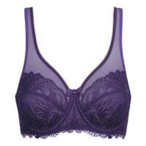 Violet - 105 C - Dim -Soutien-Gorge Emboitant Dentelle Et Tulle Violet Essentiel Generous - 105 C - Dim