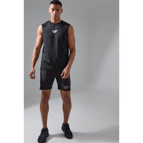 Active Training Dept Perforated Vest & Short Set Homme - Noir - Xl, Noir