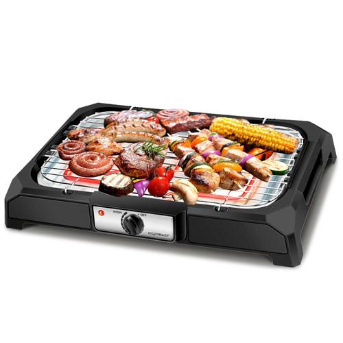 Aigostar Lava - Grill, barbecue électrique d'intérieur 2000W. Grande surface de cuisson. Avec de l¿eau: évite odeurs et fumée. Bac à graisses, entièrement démontable, nettoyage facile.