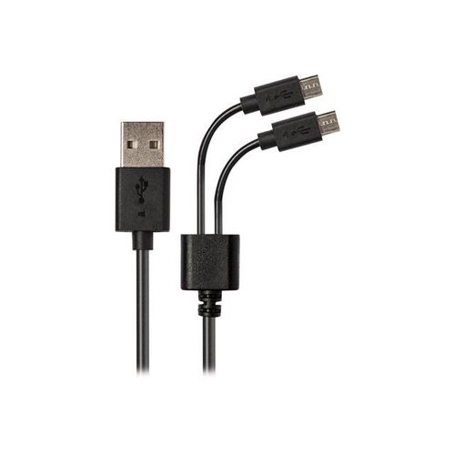 Azuri 2 in 1 - Câble USB - Micro-USB de type B (M) pour USB (M) - 1.2 m - moulé - noir