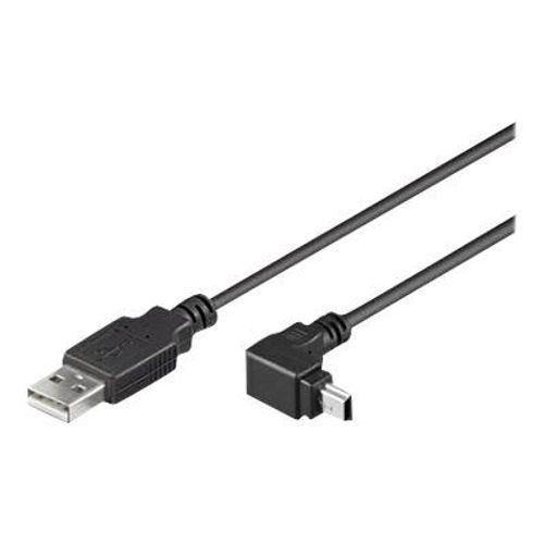 TECHly - Câble USB - USB (M) pour mini USB type B (M) incliné - USB 2.0 - 1.8 m - moulé - noir