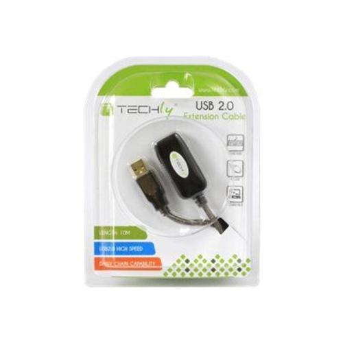 TECHly - Rallonge de câble USB - USB (F) pour USB (M) - USB 2.0 - 10 m - actif