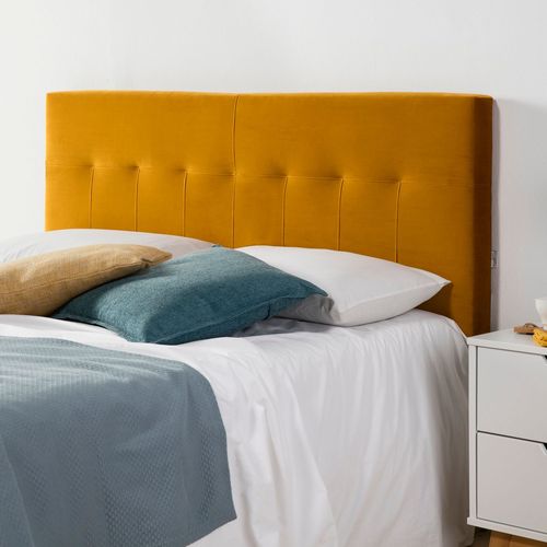 Tête De Lit Napoles 160x100 Jaune Moutarde En Velours
