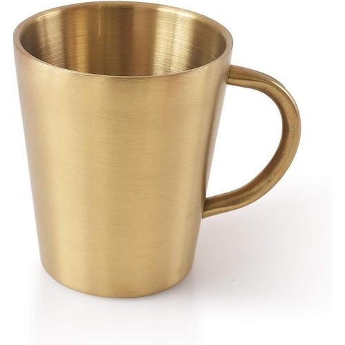 Stainless Steel Tumblers, 10 Oz / 300 Ml Metal Cup, Double Wall Drinking Mug For Bbq/Home/Office/Party/Driving ¿Tyrant Gold