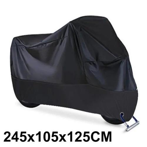 Housse De Protection Imperméable Pour Moto Couverture Avec Bande Réfléchissante Résistant Aux Poussière Pluie Neige Uv Vent Soleil Déjections D'oiseaux Taille 245x105x125cm