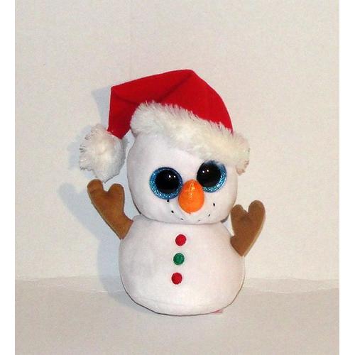 Peluche Bonhomme De Neige Ty Style Beanie Boo's Doudou Capuche De Noel 16 Cm