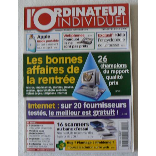 L'ordinateur Individuel N°109 Les Bonnes Affaires De La Rentrée