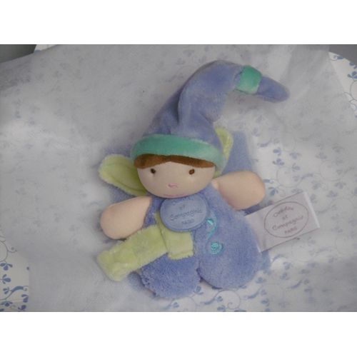 Doudou Et Compagnie Poupée Demoiselle Fée Attache Tétine Lavande