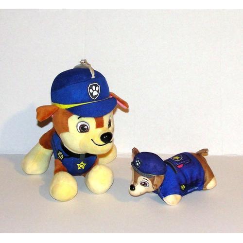 Peluche Pat Patrouille Le Chien Policier Chase 15 Cm + Doudou Petit Chien Tsum Tsum 14 Cm