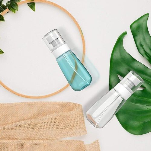 2 Small Travel Size Spray Bottles 2oz/60ml - Fine Mist Hair Sprayer, Refillable