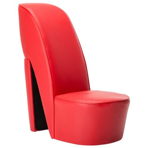 Chaise En Forme De Chaussure À Talon Haut Rouge Similicuir