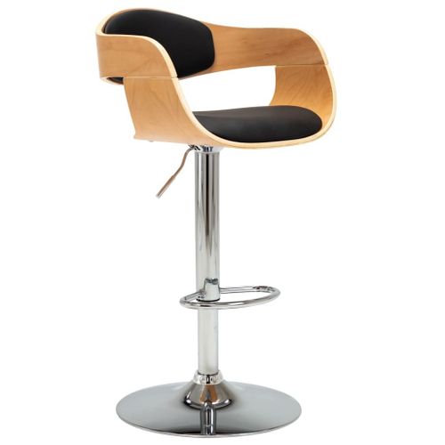 Vidaxl Tabouret De Bar Noir Bois Courbé Et Similicuir