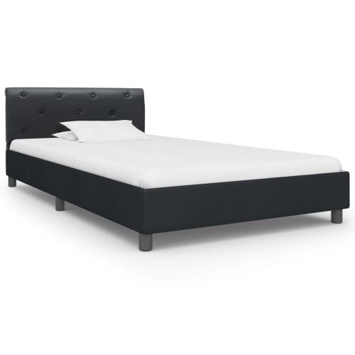 Vidaxl Cadre De Lit Noir Similicuir 90 X 200 Cm
