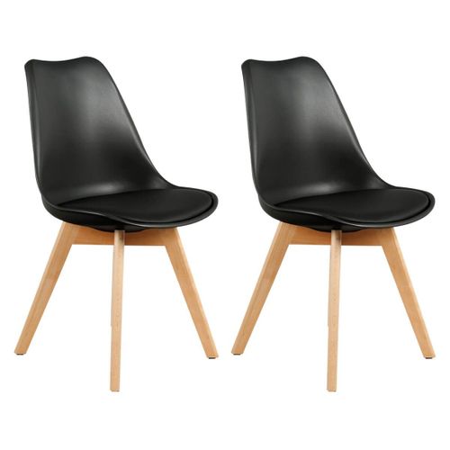 Medaline - Lot De 2 Chaises Scandinaves Noires