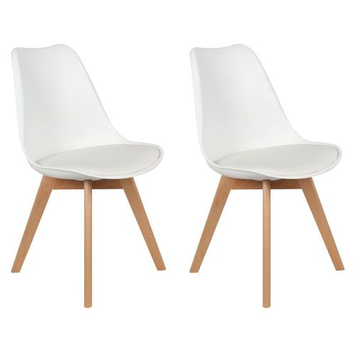 Medaline - Lot De 2 Chaises Scandinaves Blanches