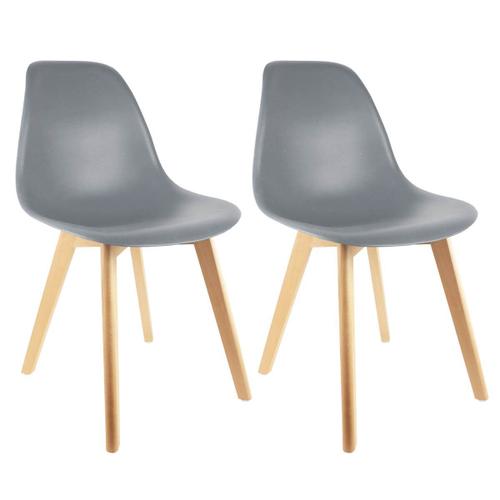 Melya - Lot De 2 Chaises Scandinaves Grises