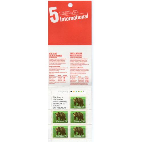 Canada- Carnet De 5 Timbres Neufs- Ours