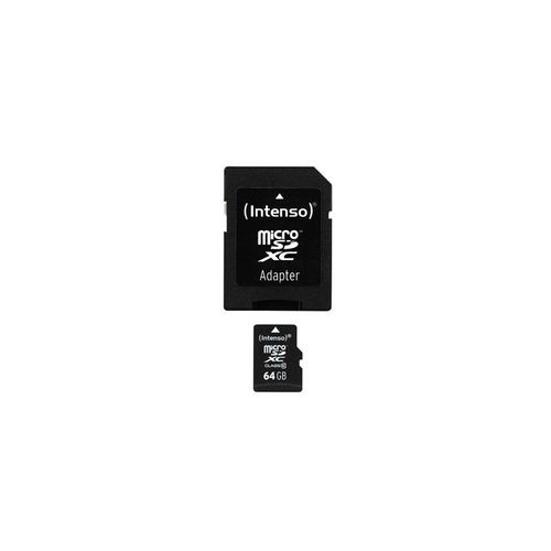Intenso - Carte mémoire flash (adaptateur microSDXC vers SD inclus(e)) - 64 Go - Class 10 - microSDXC