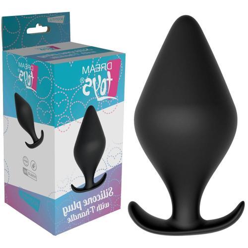 Plug Evase T-Handle En Silicone Noir - 12.5 Cm - Dream Toys