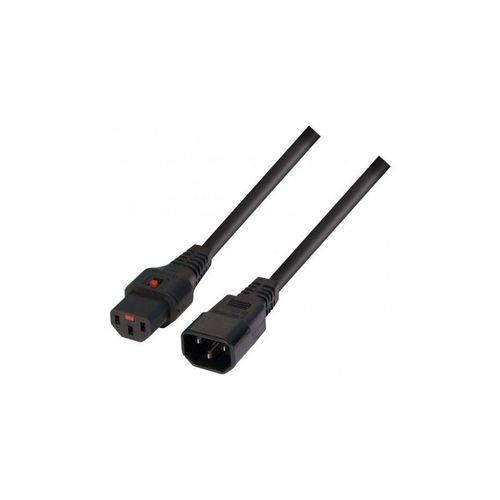 IEC Lock - Rallonge de câble d'alimentation - power IEC 60320 C13 verrouillage pour IEC 60320 C14 - 250 V - 10 A - 0.5 m - noir
