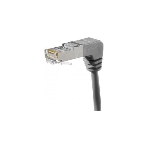 Cordon RJ45 CAT 6a S/FTP coudé bas - 0.7m / Gris