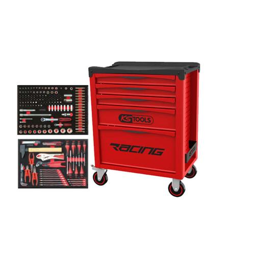 Servante KS TOOLS Racing - Equipée 184 outils- Rouge - 5 tiroirs - 855.5184