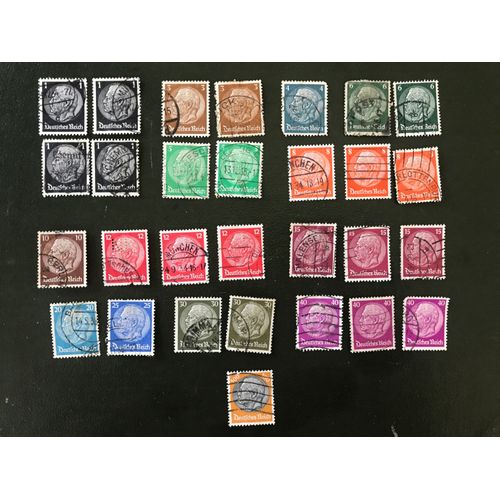 Timbres Allemagne Deutches Reich Série Hindenburg 29 Timbres De 1933 À 1934 Yvert 483 À 495 Et 498
