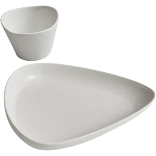 Blanc 1 Jeu Assiette À Salade Vinaigrette Tasse Assiettes De Ménage Plateau De Collation Assiettes Plates Couverts Assiettes Décoratives Assiette Délicate Multifonction Bol En Verre Sel