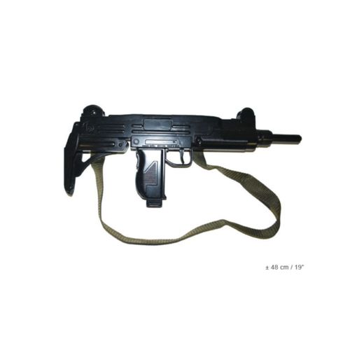 Uzi Réaliste Factice Métal Avec Lanière 48 Cm Taille Unique