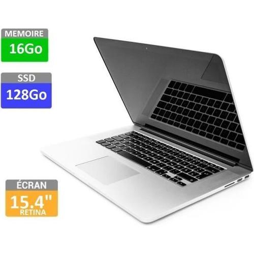 Apple MacBook Pro 15 Rétina- Mi 2014 -Model A1398 - Intel Core i7 2.8Ghz - RAM 16Go - SSD 128Go - 15.4" 2880x1800 ? Intel Iris Pro
