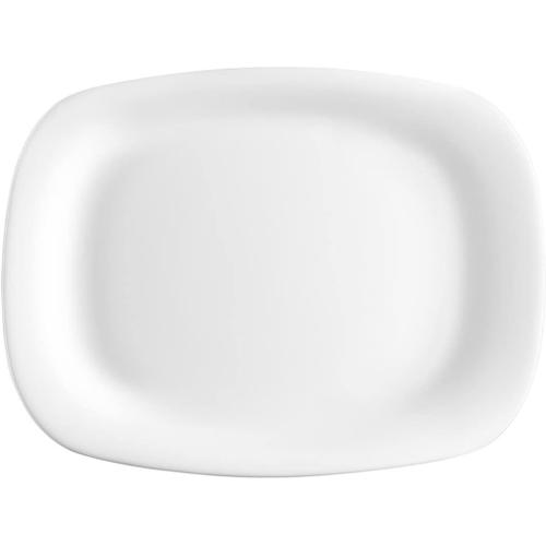 Rocco Bormioli Assiette Parme Blanche Rectangulaire 18 X 21 Cm Verre Opale