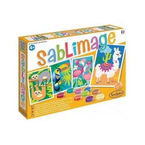 Sablimage Animaux Sud-Americains 4 Tableaux - Sentosphere - Kit Creation Sable Colore