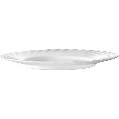 Blanc Trianon - Lot De Six Assiettes À Dessert 19,5 Cm En Verre Trempé Arcopal Trianon, Blanc