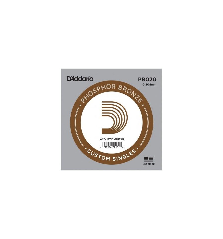 Corde Au Détail Guitare Acoustique D'addario Filée Phosphore Bronze 020 - Pb020