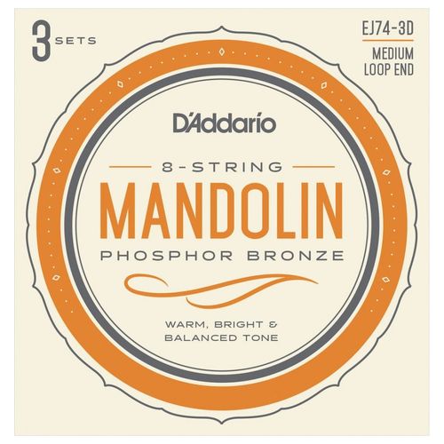 D'addario J74, Medium, 11-40 - Phosphore Bronze Jeu De Cordes Mandoline