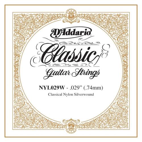 D'addario Nyl029w, .029 - Corde Au Détail Cuivre Plaqué Argent Guitare Classique