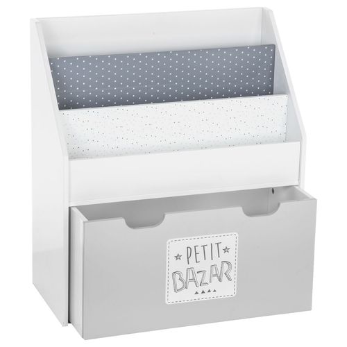 Bibliothèque Enfant Petit Bazar - L. 62 X H. 70 Cm - Gris
