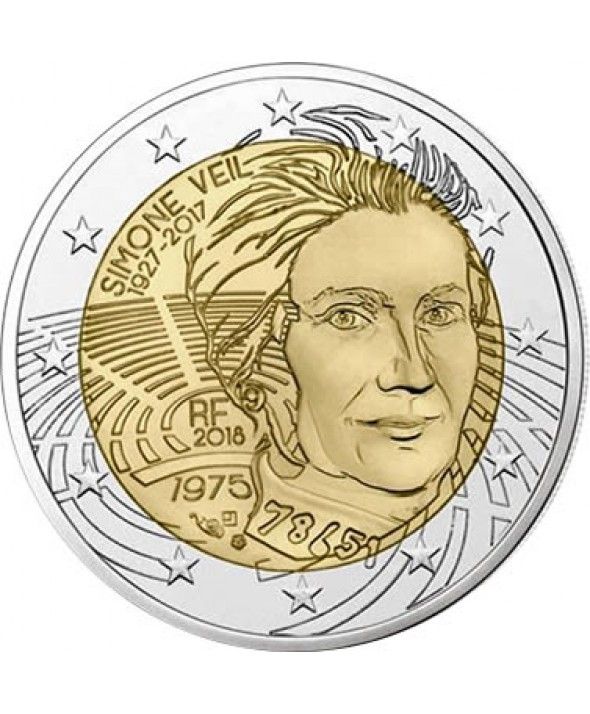 France Piece Commemorative De 2 Euro Simone Veil 1927 17 Annee 18 Rakuten
