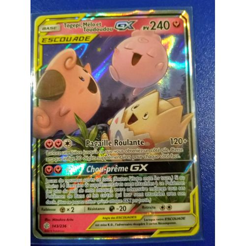 Carte Pokémon Française Gx .. Gx Escouade 143 /236 Togepi, Mélo Et Rondoudou Éclipse Cosmique