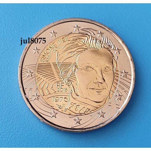 France Piece Commemorative De 2 Euro Simone Veil 1927 17 Annee 18 Rakuten