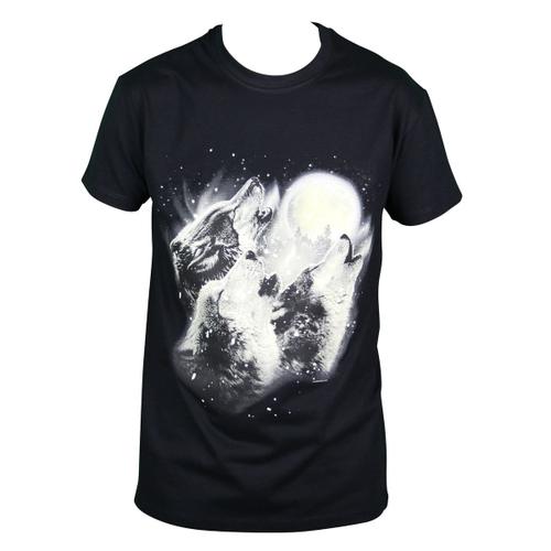 T-Shirt Homme Manches Courtes - Loups - 8391 - Noir