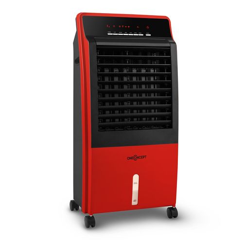 Rafraîchisseur d'air - oneconcept - Ventilateur humidificateur - Refroidisseur d'air - climatiseur mobile sans evacuation - Rouge