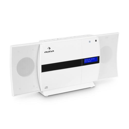 auna V-20 DAB Chaîne stéréo verticale Bluetooth NFC CD USB MP3 DAB+ - blanc