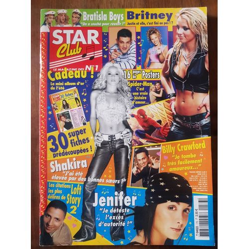 Star Club N176 Magazine Revue Juillet 2002 L5/Jenifer/Britney Spears/Billy Crawford/Shakira/Loft Story/Tina Arena/Olivia/Bratisla Boys/Hayden Christensen/Lesly/Stomy Bugsy/David Charvet/Tobey Maguire